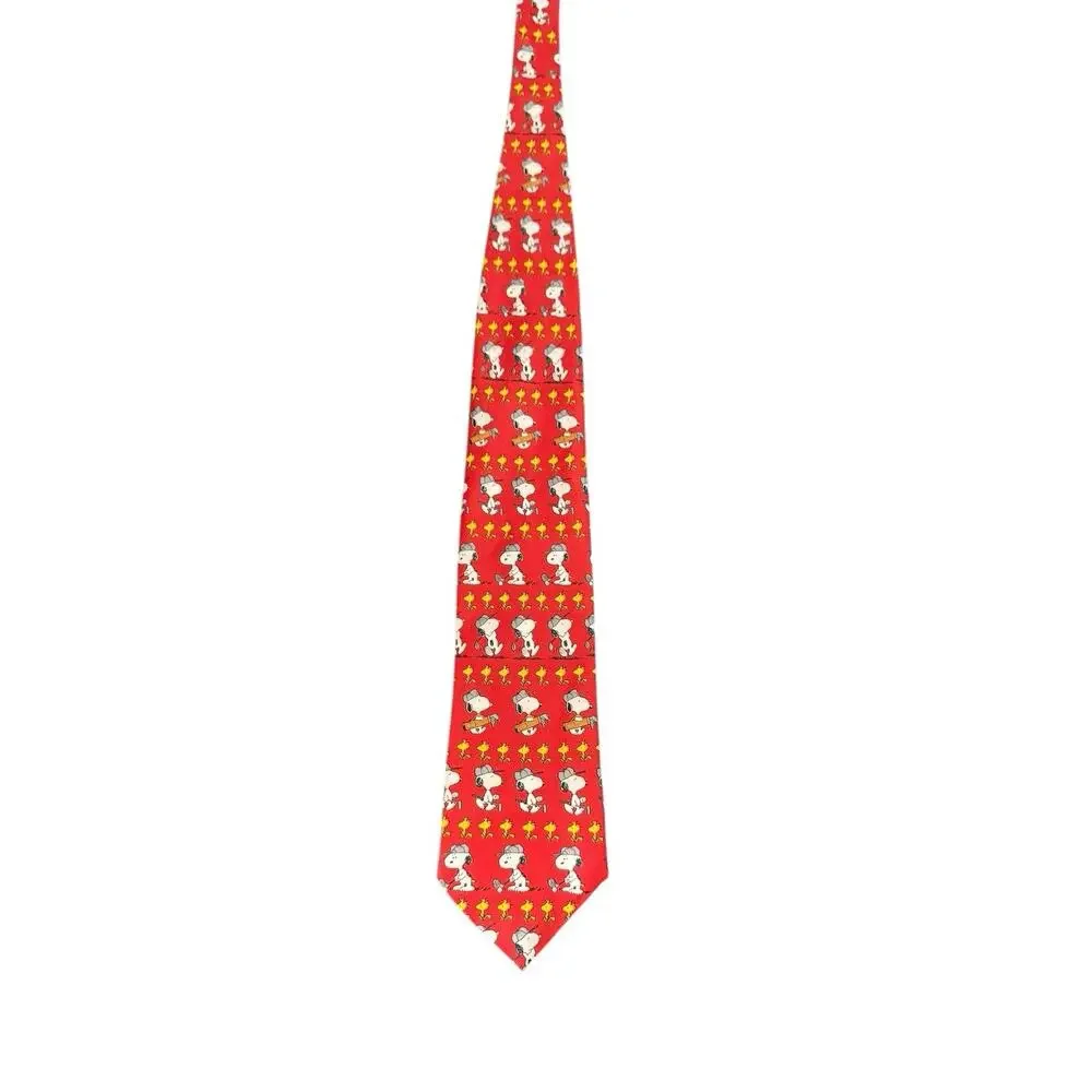 Peanuts By Balancine Snoopy Woodstock Golf Golfing Sports Cartoon Necktie